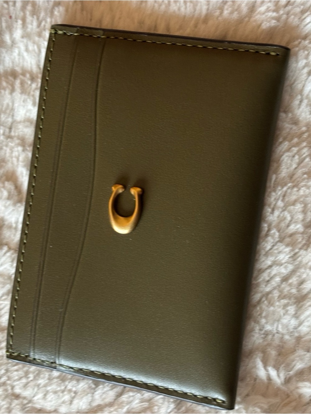 Coach Card Case with Olive/Gold NWOT